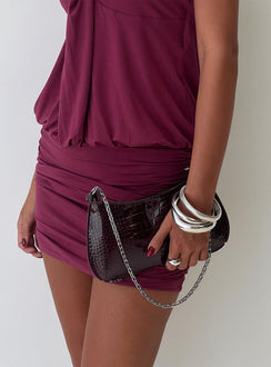 Gwynne Faux Leather Shoulder Bag Cherry Lacquer