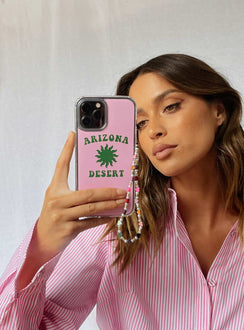 iPhone case Princess Polly Exclusive 50% PC 50% TPU Plastic back  Graphic print  Grip detail on sides  Tech chain holes 