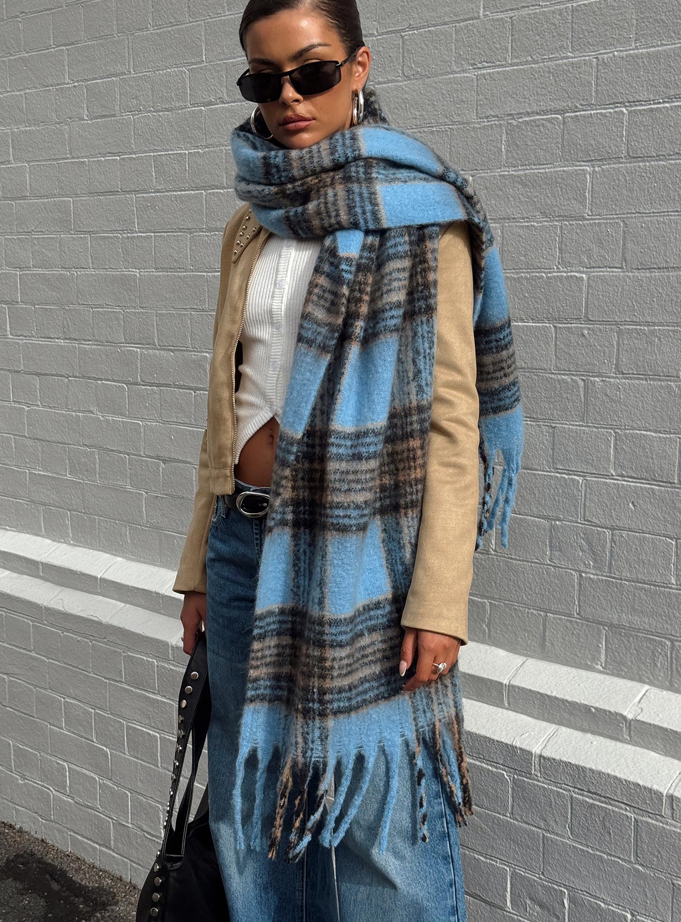 Peyson Scarf Brown / Blue