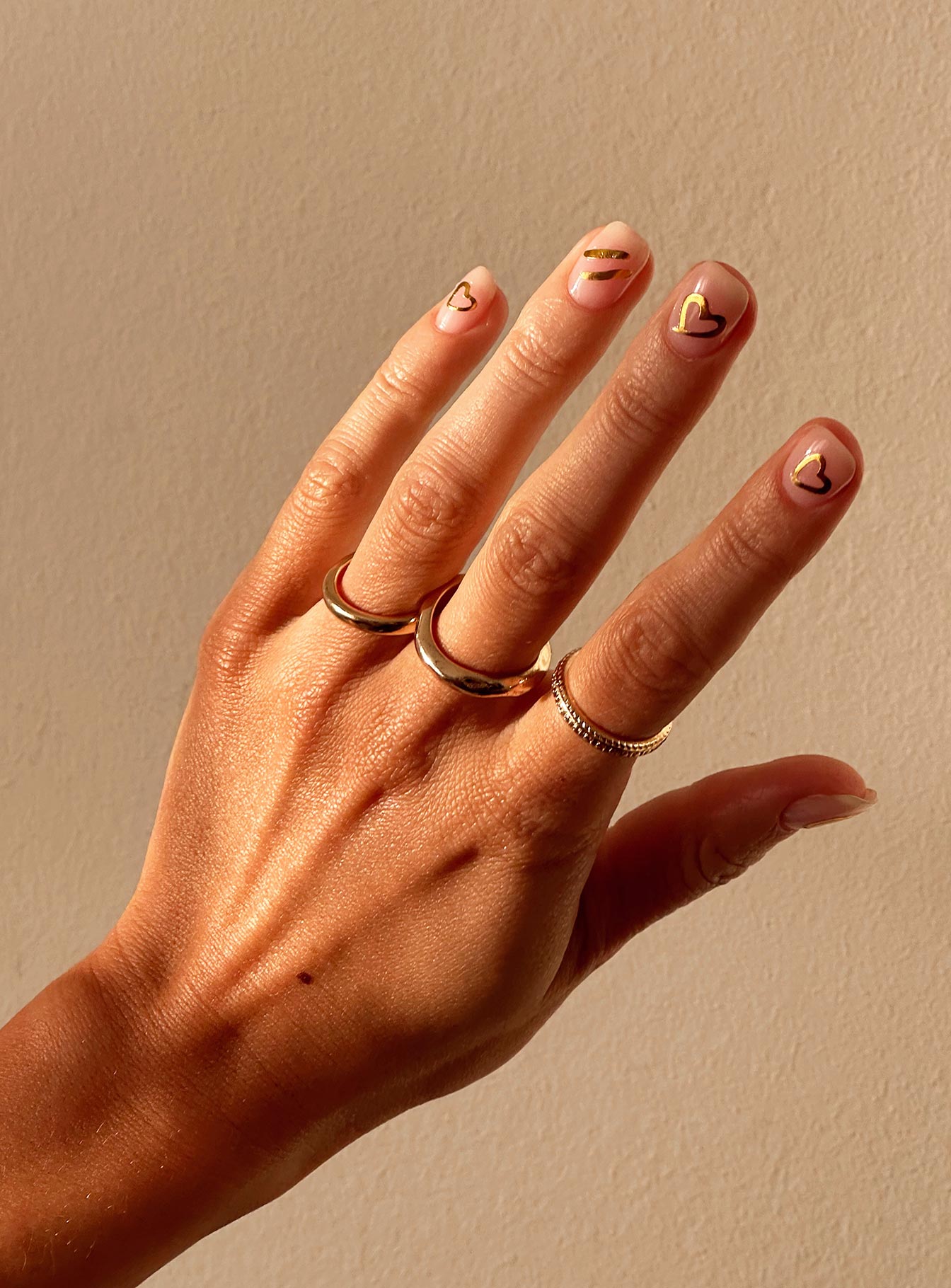 Floating Along Nail Stickers Gold