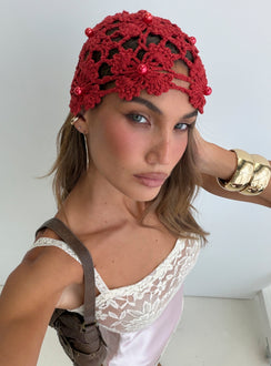 Zalynne Crochet Hat Red