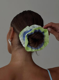 Vandon Check Scrunchie Green / Blue