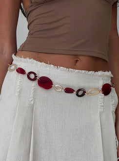 Felon Beaded Chain Belt Gold / Red