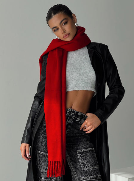 Heavy Hearted Scarf Red