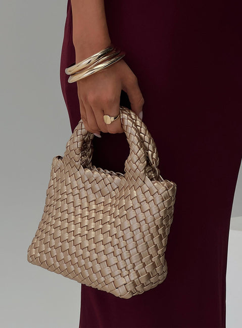 Ready To Party Woven Bag Gold