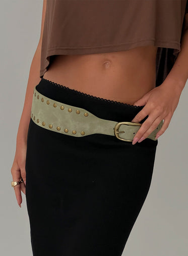 Spheres Stud Belt Sage / Gold