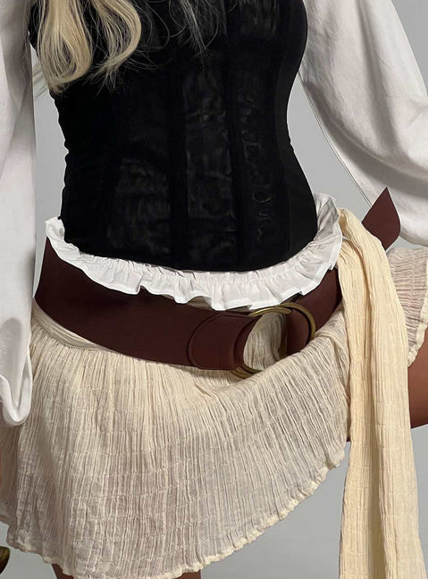 Amberlyn Faux Suede Belt Brown