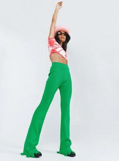 side view of model wearing Princess Polly Anderson Pants Green 