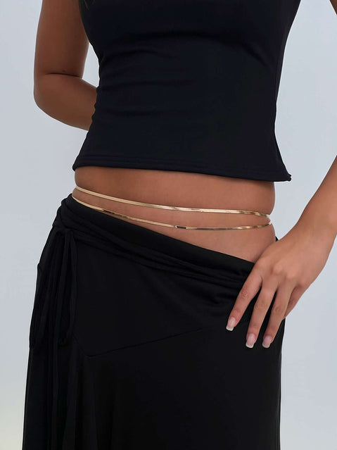Clariel Layered Snake Chain Belt Gold