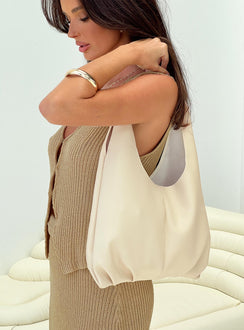 Faux leather shoulder bag Twin fixed handles, magnetic button fastening, separate clutch with zip fastening, gold toned hardware