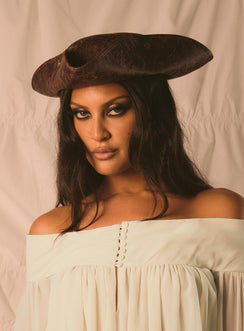 October Sky Pirate Hat Brown