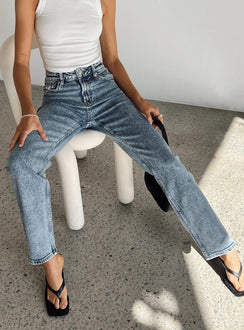 product Princess Polly High Waisted  Calabasas Straight Leg Jeans Denim