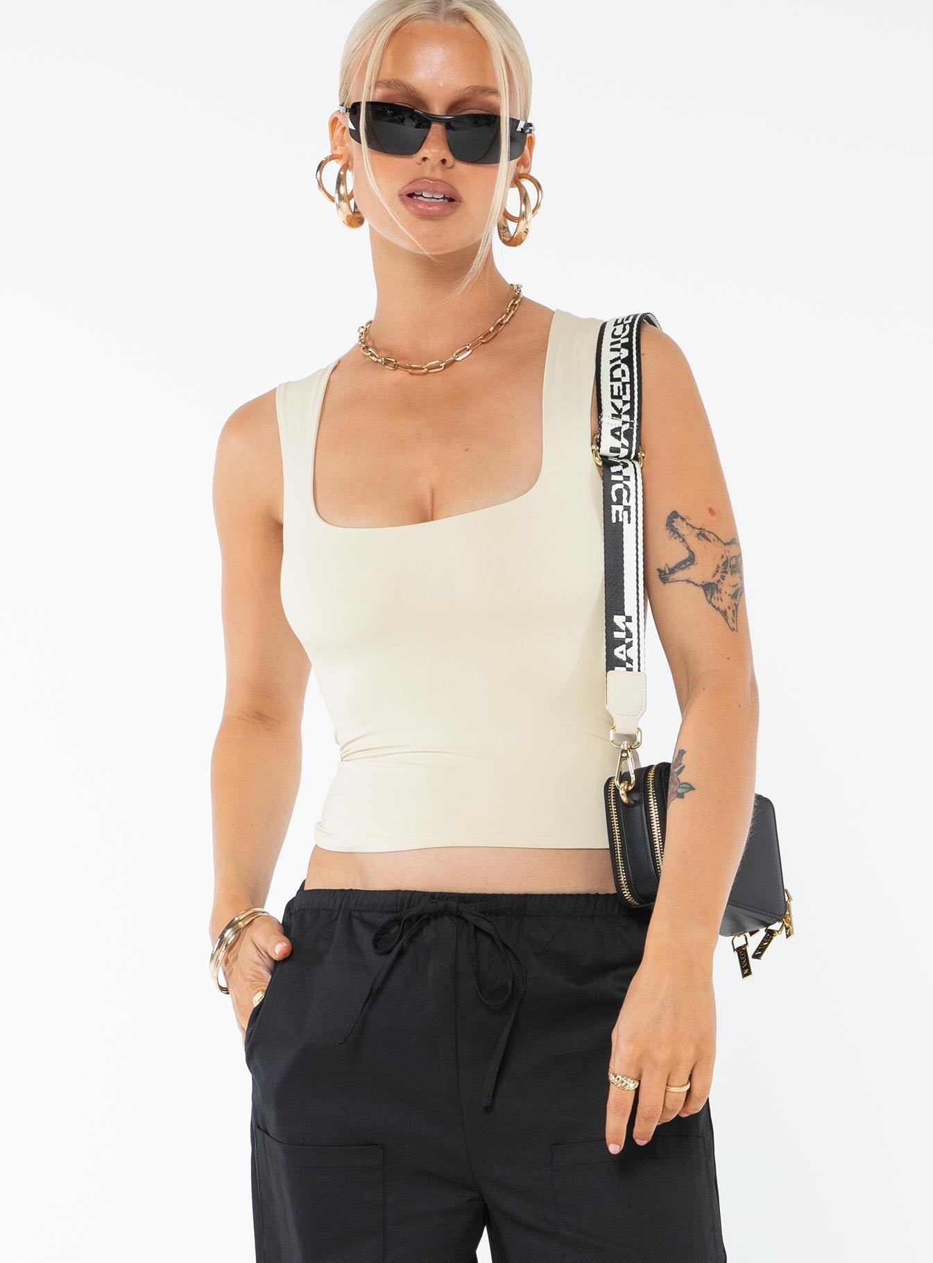 product Princess Polly Full Sleeves High Neck  Zoe Top Cream