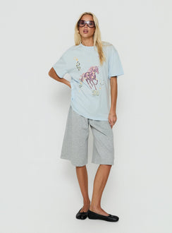 Star Stallion Oversized Graphic Tee Blue
