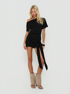 Eastside Girls Off Shoulder Cinched Mini Dress Black