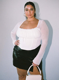 product Leila Mini Skirt Black Croc Curve Princess Polly  Mini Skirts 