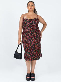 product Princess Polly Square Neck  Noda Midi Dress Black Curve