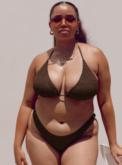 Blanca Eco Nylon Bikini Top Brown Curve