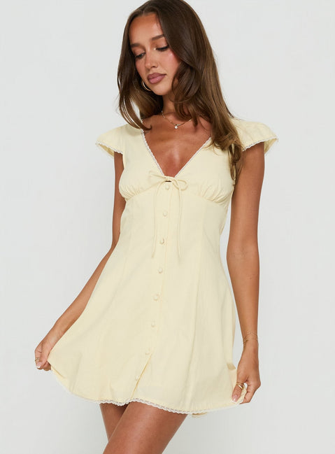 Huntah Cap Sleeve Mini Dress Butter