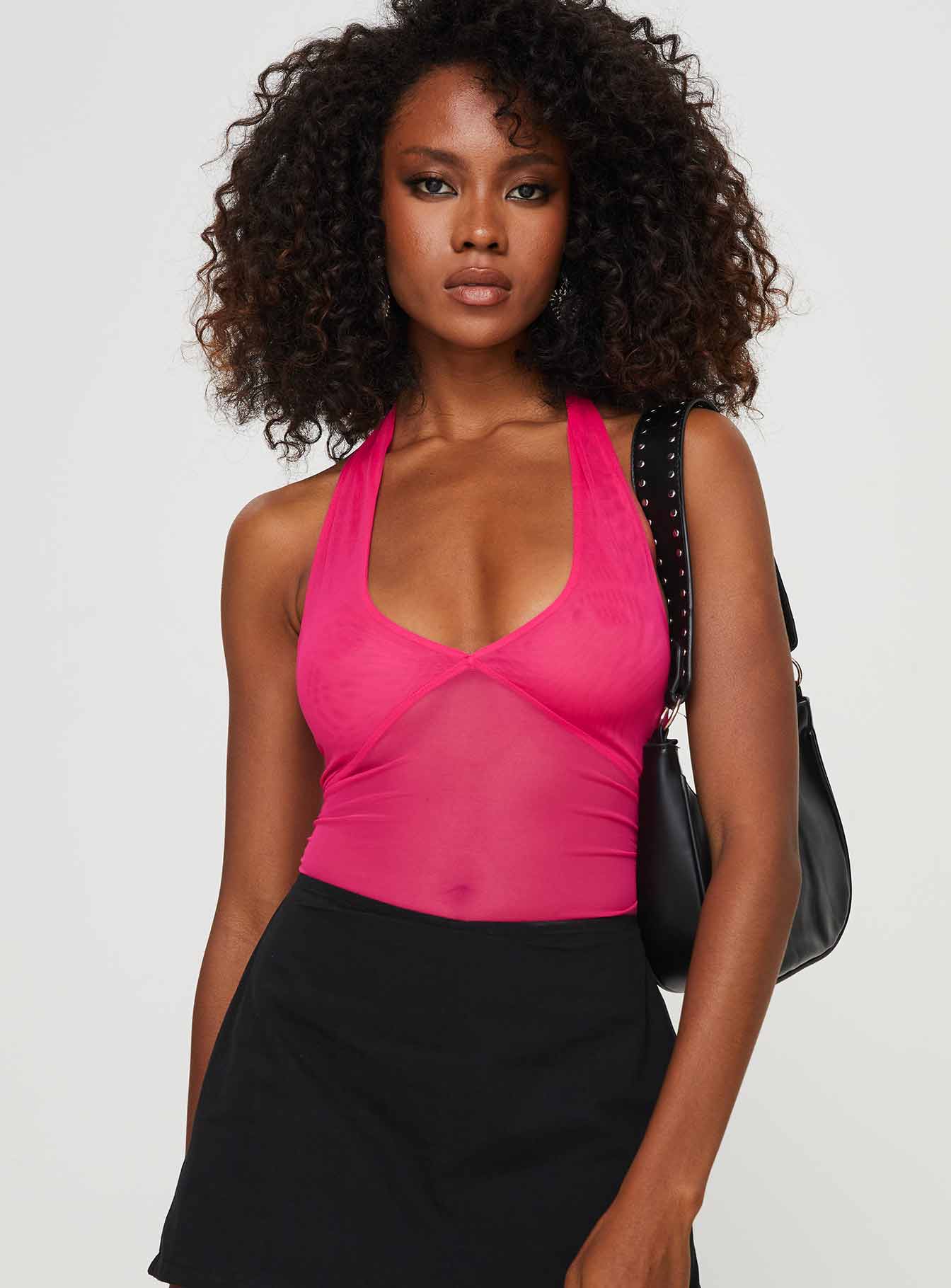 product Princess Polly Sleeveless Square Neck  Solomon Halter Top Pink