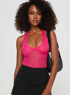 product Princess Polly Sleeveless Square Neck  Solomon Halter Top Pink
