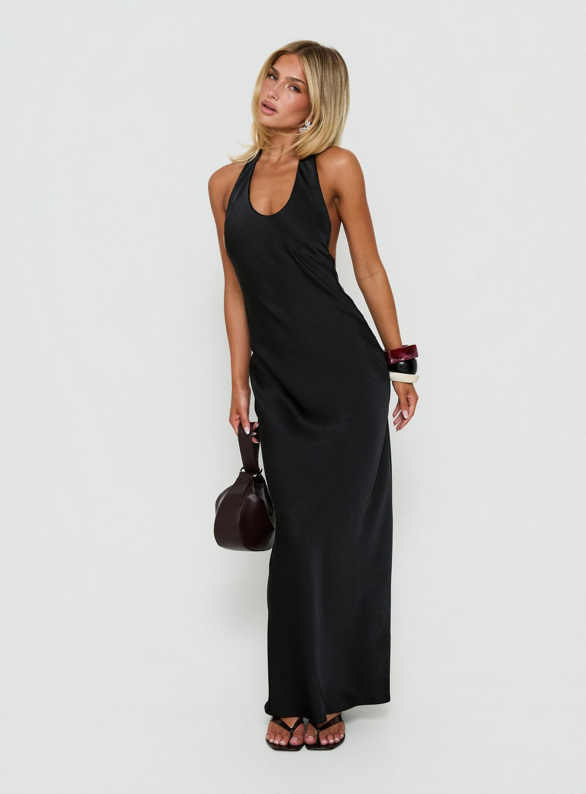Bare Halter Maxi Dress Noir