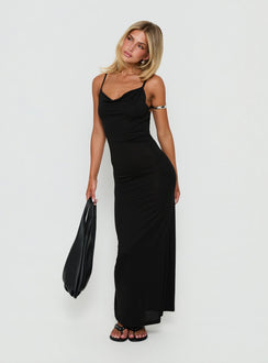 Audren Cowl Neck Maxi Dress Black