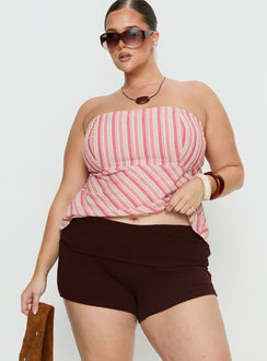 Baseline Low Rise Rib Shorts Chocolate Curve