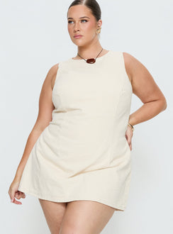 Ainsleigh Shift Denim Romper Ecru Wash Curve