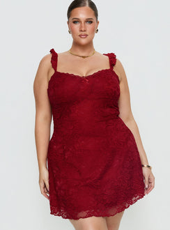 Beacall Mini Dress Red Curve