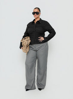 Cedars Low Rise Pant Grey Stripe Curve