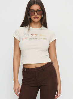 In The West Horse Baby Tee Cream