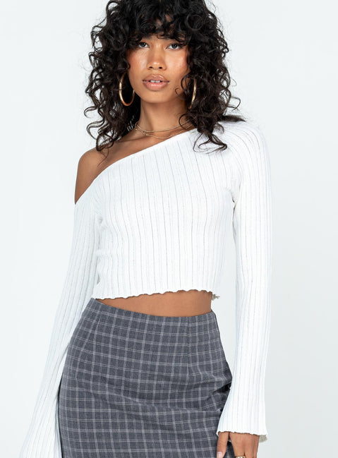 product Princess Polly Full Sleeves Square Neck  Santorini Knit Top Ivory