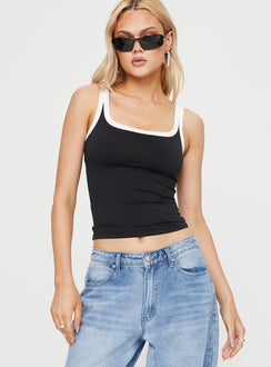 product Princess Polly Sleeveless High Neck  Caputo Contrast Tank Black