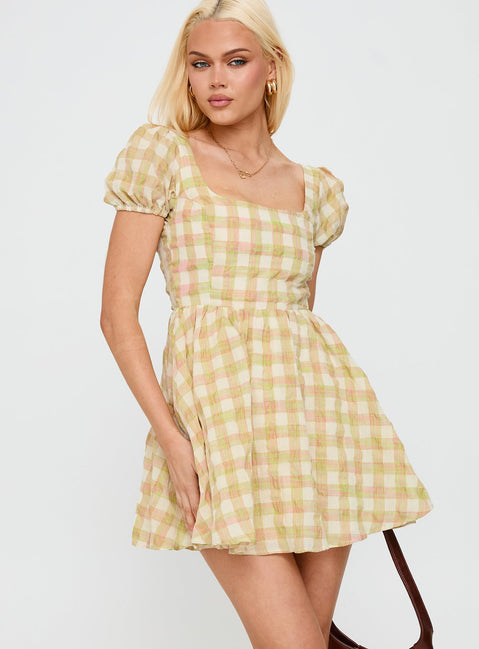 Cartmel Puff Sleeve Mini Dress Multi