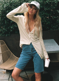 Seville Denim Shorts Mid Wash Princess Polly high-rise 