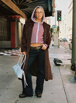 Moss Faux Fur Coat Chocolate