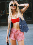 Beach House Shorts Red / White Gingham