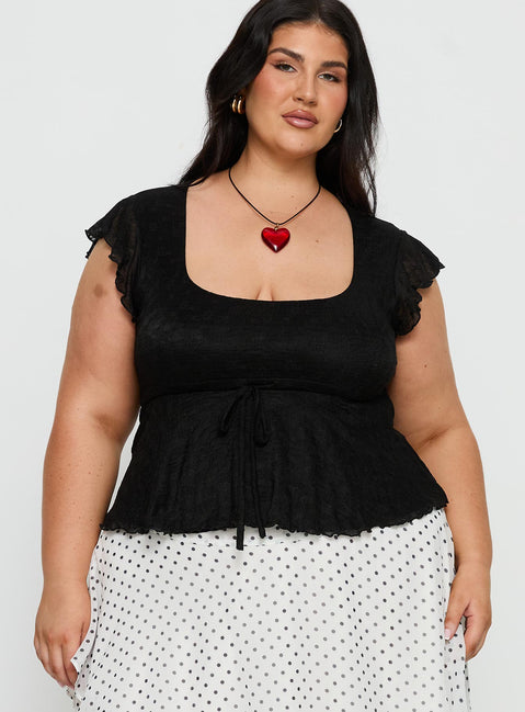 Auroraah Frill Top Black Curve