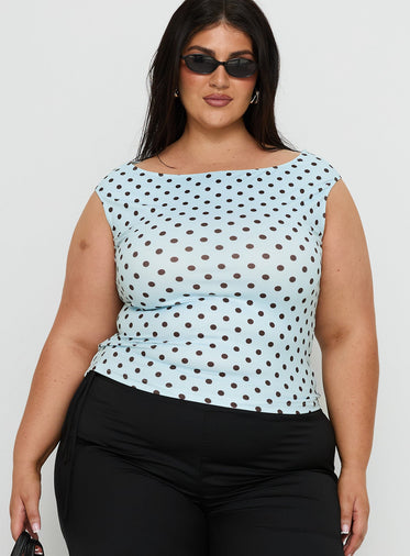 Cheirosa Off Shoulder Top Blue / Brown Curve