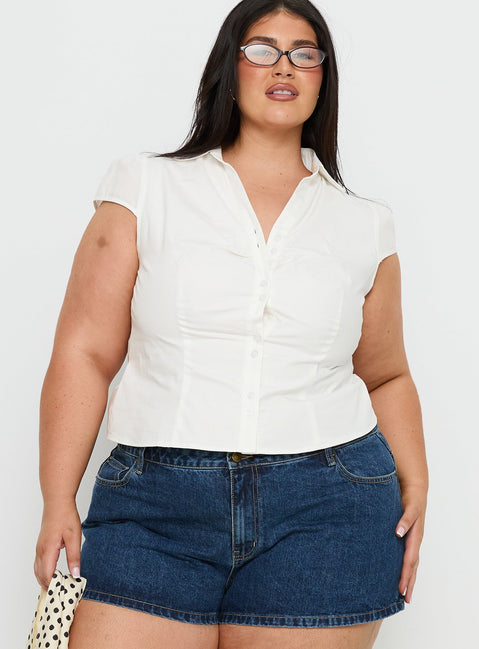 Arianwyn Short Sleeve Shirt White Curve