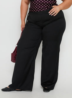 Just Have Fun Wide Leg Pant Black Curve