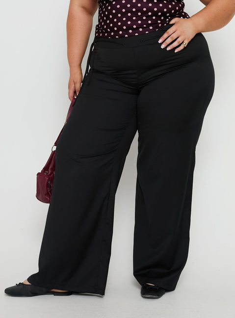 Just Have Fun Wide Leg Pant Black Curve