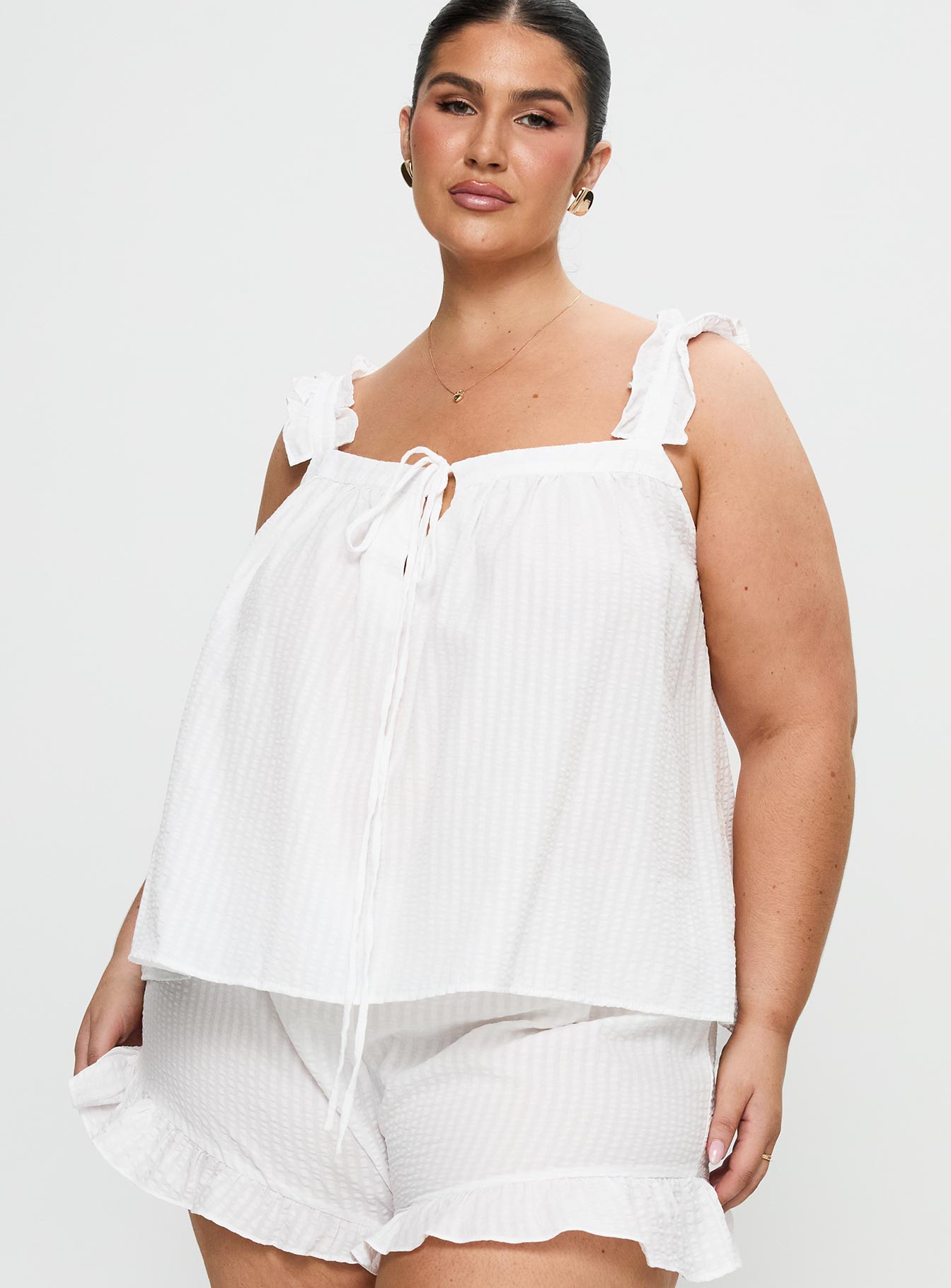 Santabelle Frill Top White Curve