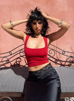 product Princess Polly Sleeveless Square Neck  Back In Time Top Red