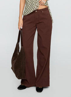 Ramos Low Rise Wide Leg Jeans Brown