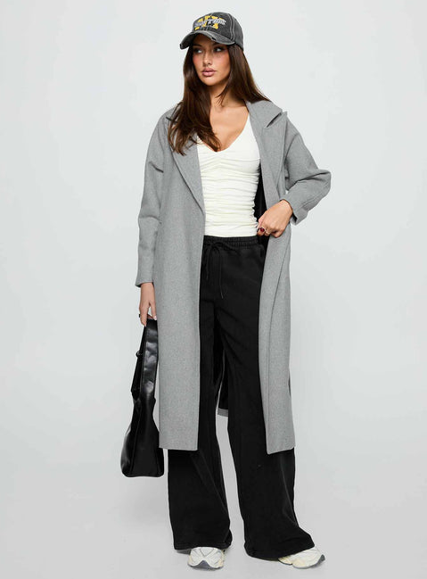 Real Talk Trench Coat Grey