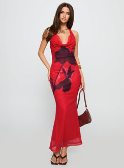 front view of model wearing Princess Polly Bittersuite Cowl Maxi Dress Multi Cowl Neck 