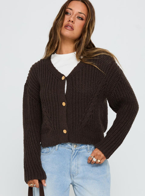 Josalynn Knit Cardigan Brown