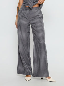 Uvelia Tailored Pants Grey Pinstripe